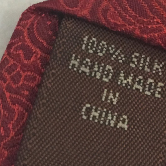 TASSO ELBA RED PAISLEY SILK TIE - Picture 5 of 12